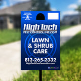 High Tech Pest Control Turf Lawn Signs 6x9 Full Color Double Sided with Slim Stake