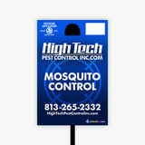 High Tech Pest Control Turf Lawn Signs 6x9 Full Color Double Sided with Slim Stake