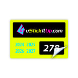 PARKING PERMIT DECALS 3" x 2" High Quality Permanent Vinyl for Inside Stick