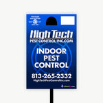 High Tech Pest Control Turf Lawn Signs 6x9 Full Color Double Sided with Slim Stake