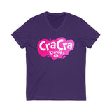 Cra Cra Krenciks YouTube Channel Pink Splat Logo 2 Sided Fan Jersey Short Sleeve V Neck T Shirt
