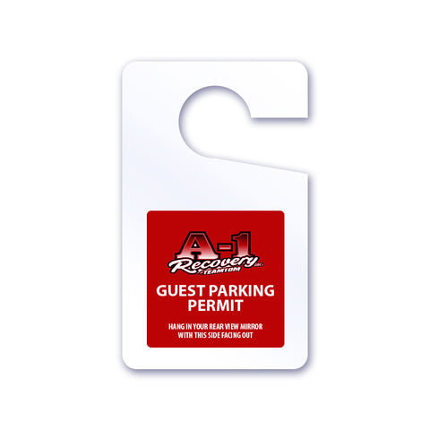 HANG TAG PARKING PERMIT with custom print logo / text one sided